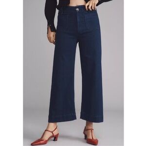 Women's Anthropologie Colette Dark Blue Wide-Leg Jeans